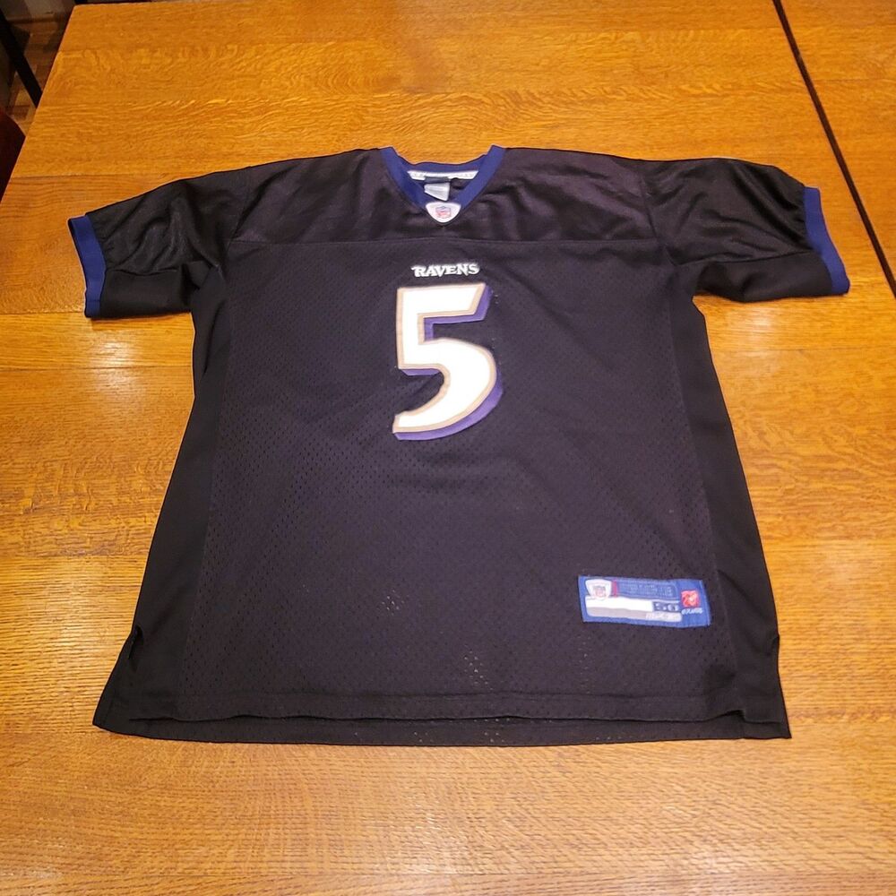 Reebok Authentic Joe Flacco #5 Baltimore Ravens Jersey Black Stitched Size 50